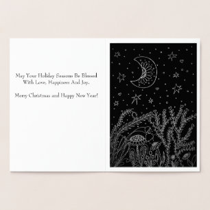 C Moon, Flowers, Dreams, Magic Christmas Folie Kaa Kaarten