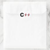 C, niet C++ Hart Sticker (Tas)