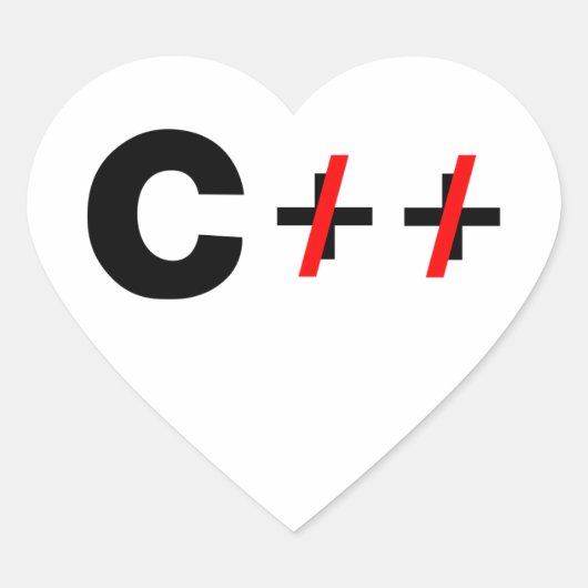 C, niet C++ Hart Sticker (Voorkant)