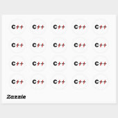 C, niet C++ Ronde Sticker (Vel)