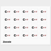 C, niet C++ Vierkante Sticker (Vel)