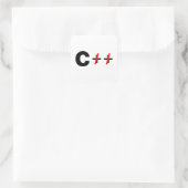 C, niet C++ Vierkante Sticker (Tas)