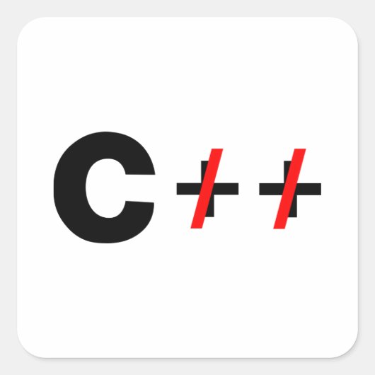 C, niet C++ Vierkante Sticker (Voorkant)