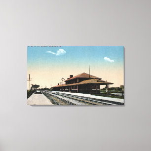 C & NW Railroad Depot Canvas Afdruk