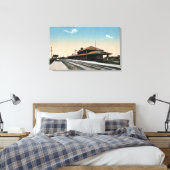 C & NW Railroad Depot Canvas Afdruk (Insitu (Slaapkamer))