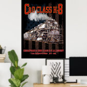 C&O Class H-8 Allegheny Locomotive - American flag Poster (Thuiskantoor)