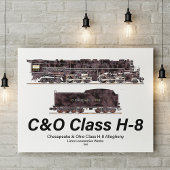 C&O Class H-8 Allegheny Steam Locomotive Profile Poster