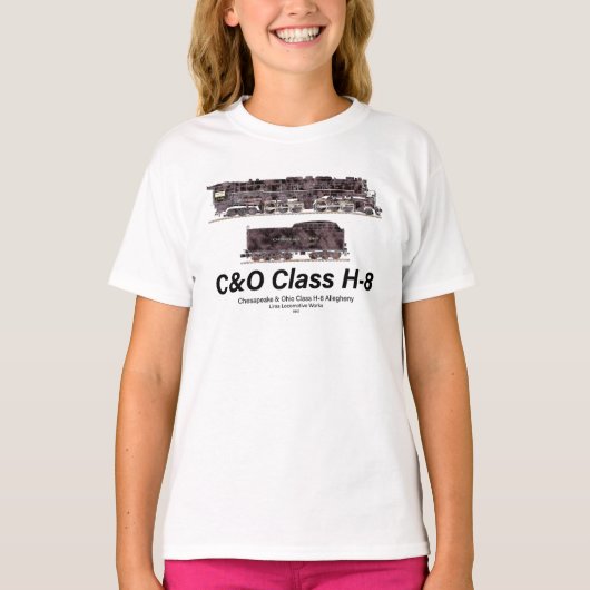 C&O Class H-8 Allegheny Steam Locomotive Profile T-shirt (Voorkant)