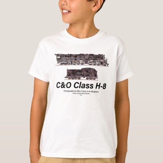 C&O Class H-8 Allegheny Steam Locomotive Profile T-shirt (Voorkant)