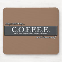 C.O.F.F.E.E. ❤ Mousepad Christelijke Acronym Art