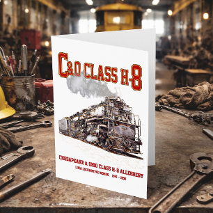 C&O Klasse H-8 2-6-6-6 Allegheny Stoomlocomotief Bedankkaart