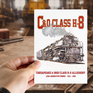 C&O Klasse H-8 2-6-6-6 Allegheny Stoomlocomotief Briefkaart