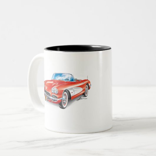 C-ONE AUTO KUNST TWEEKLEURIGE KOFFIEMOK (Voorkant links)