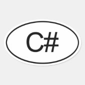 C# OVALE STICKER (Voorkant)