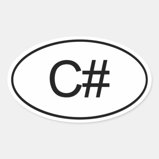 C# OVALE STICKER (Voorkant)