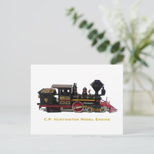 C.P. Huntington Model Engine briefkaart (Staand voorkant)