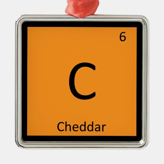 C - Periodiek tabelsymbool Cheddar Chemie Metalen Ornament (Voorkant)