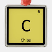C - Periodiek tabelsymbool voor de Snack Chemistry Metalen Ornament (Voorkant)