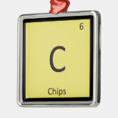 C - Periodiek tabelsymbool voor de Snack Chemistry Metalen Ornament (Links)