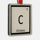 C - Periodiek tabelsymbool voor kekererscheikunde Metalen Ornament (Rechts)