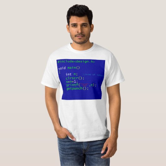 C-programmering T-shirt (Voorkant volledig)