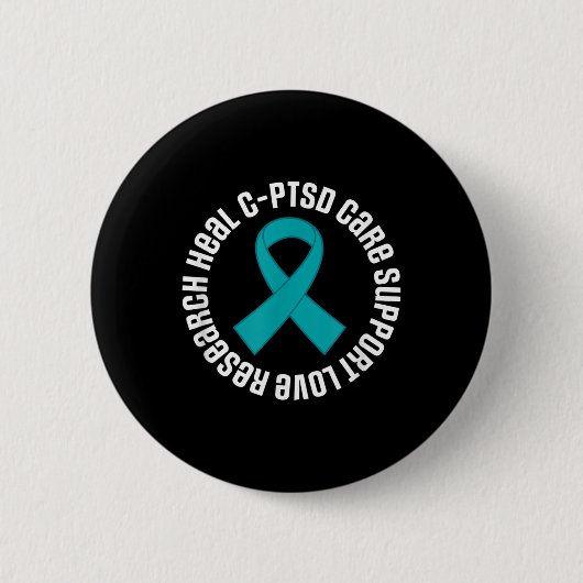 C-PTSS Awareness Ribbon Support Month Ronde Button 5,7 Cm (Voorkant)