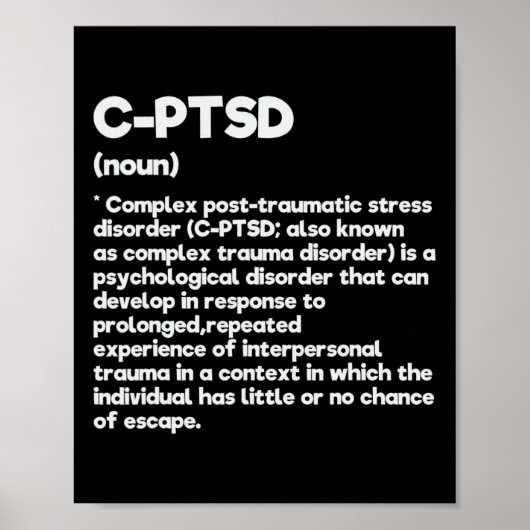 C-PTSS Definitie Stress Awareness Mental Posttrau Poster (Voorkant)