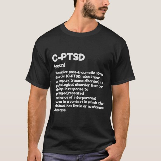 C-PTSS Definitie Stress Awareness Mental Posttrau T-shirt (Voorkant)