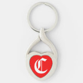 "C" Red Heart Sleutelhanger (Voorkant)