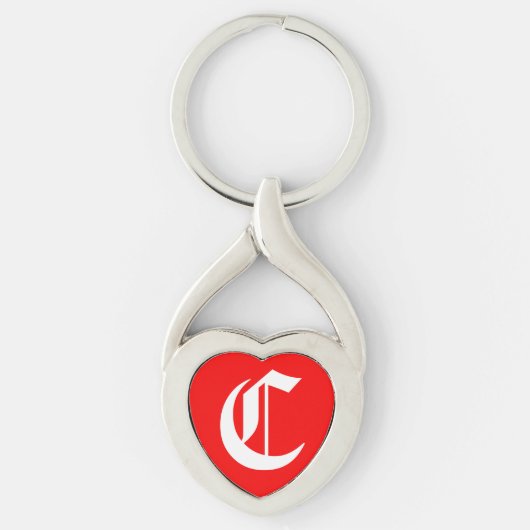 "C" Red Heart Sleutelhanger (Voorkant)