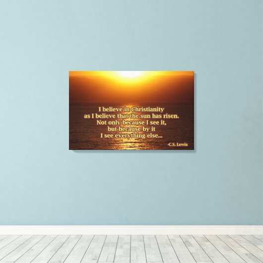 C.S. Lewis Christianity Quote Canvas Afdruk (Insitu (Houten vloer))