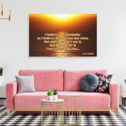 C.S. Lewis Christianity Quote Canvas Afdruk (Insitu (Woonkamer))