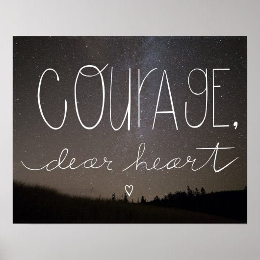 C.S. Lewis Citaat "Courage, Beste Heart" huisdecor Poster (Voorkant)