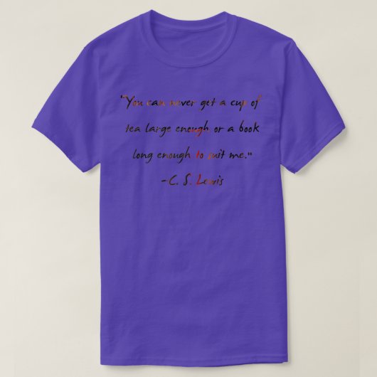 C S Lewis op boeken T-shirt (Design voorkant)