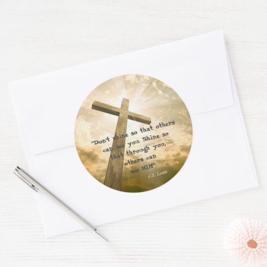 C.S. Lewis Quote On Shining Ronde Sticker (Envelop)