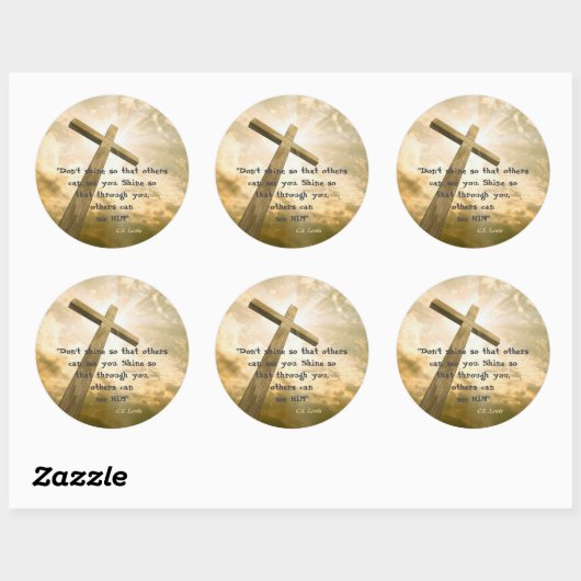 C.S. Lewis Quote On Shining Ronde Sticker (Vel)
