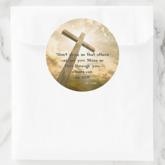 C.S. Lewis Quote On Shining Ronde Sticker (Tas)