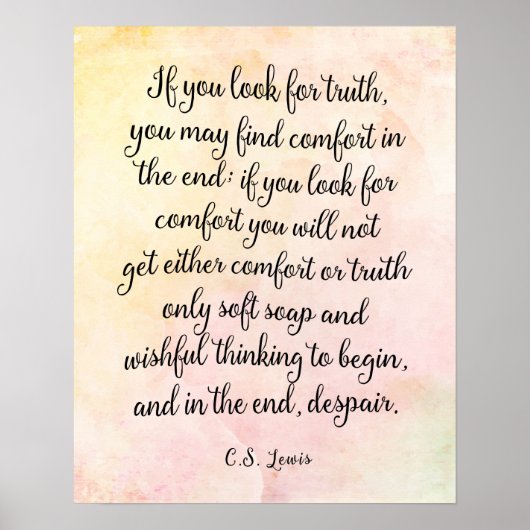 C.S. Lewis Truth Quote Art Print (Voorkant)