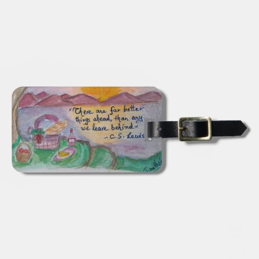 C S Lewis weet hoe je goede byes kunt verlichten! Bagagelabel (Voorkant horizontaal)
