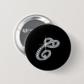 C Script "Diamond Bling" Ronde Button 5,7 Cm (Voorkant /achterkant)
