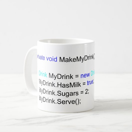 C# Sharp Programmers Tea Mok (Voorkant links)
