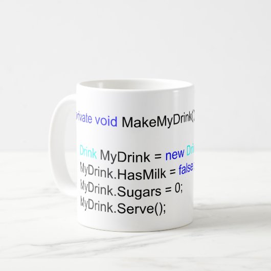 C# Sharp Programmers Tea Mok (Voorkant links)