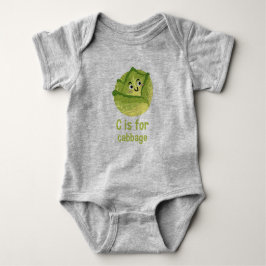 C staat voor CABBAGE Green Veggie Alphabet C Romper