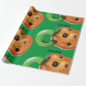 C staat voor Cookie Alphabet Letter Chocolate Chip Cadeaupapier (Uitgerold)