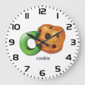 C staat voor Cookie Alphabet Letter Chocolate Chip Grote Klok (Voorkant)