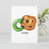 C staat voor Cookie Alphabet Letter Chocolate Chip Kaart (Staand voorkant)