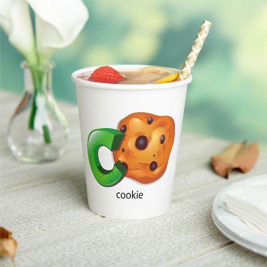 C staat voor Cookie Alphabet Letter Chocolate Chip Papieren Bekers