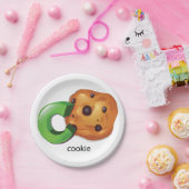 C staat voor Cookie Alphabet Letter Chocolate Chip Papieren Bordje (Feest)