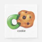 C staat voor Cookie Alphabet Letter Chocolate Chip Servet (Voorkant)