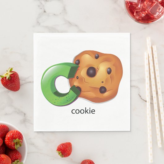 C staat voor Cookie Alphabet Letter Chocolate Chip Servet